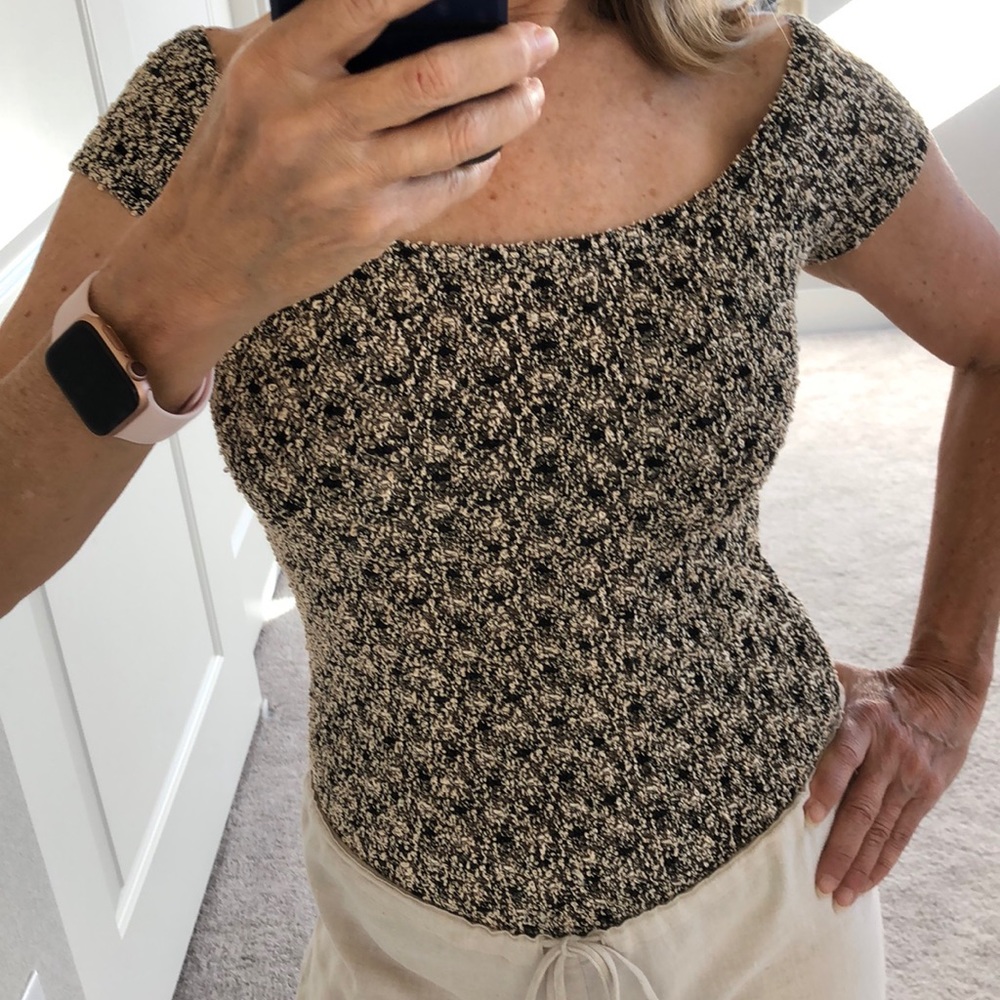 80’s cap sleeved, off shoulder top